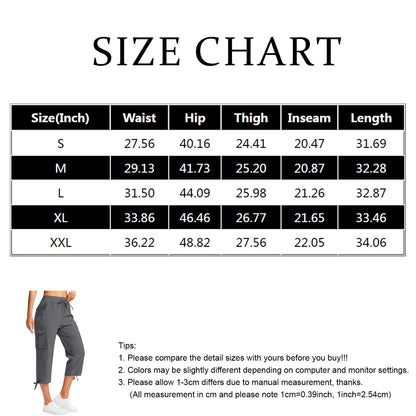 Women'S Cargo Capris With Six Pockets Lightweight Quick Dry Pants Slim-Fit Outdoor 2024 Travel Casual Comfy Summer New Pants