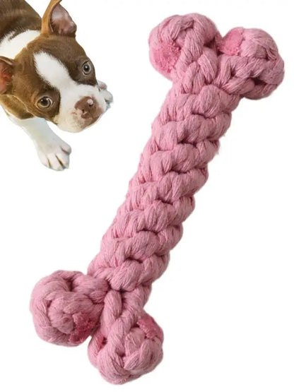 Dog Chew Toys Soft Cotton Bone Puppy Teeth Cleaning Toy 15.5cm/6.1 Inches Aggressive Chewers Dog Toy Pet Teeth Cleaning