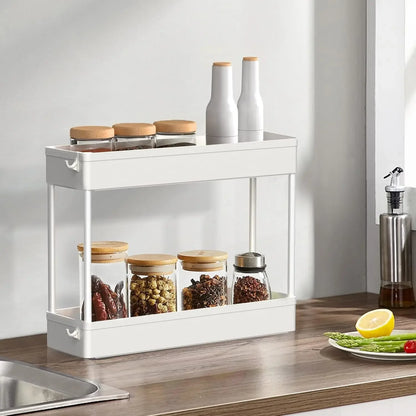 Storage Cart 4 Tier,Bathroom Organizer Rolling Utility, Mobile Shelving Unit Slide Out for Office, Kitchen, Laundry Room