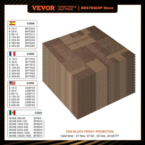 VEVOR Carpet Tiles Reusable, 24"x 24"Carpet Squares With Padding Attached, Soft Padded Carpet Tiles, Easy Install DIY for Bedroo
