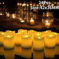 12/24Pcs Flickering LED Candles With/without Remote Electric Flameless Tealights For Valentine's Day Create Warm Ambiance Decor