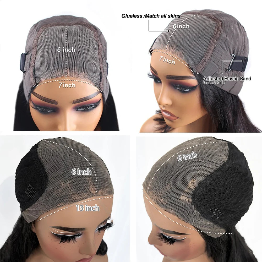 250Density 30 inch Glueless Wigs Human Hair  13x6 Straight HD Lace Front Wig Human Hair 7x6 Glueless Bone Straight Wig For Women