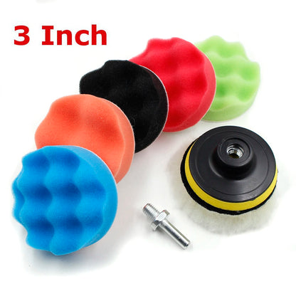 Car Polishing Sponge Pads Kit Foam Pad Buffer Kit Polishing Machine Wax Pads for Auto Motorcycle motor vehicle Removes Scratches