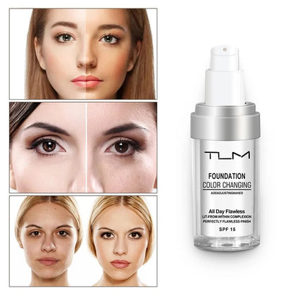 TLM TUM Liquid Foundation Cream Professional Full Coverage Face Concealer Waterproof Makeup Base Brighten Cover Dark Circles 30 мл