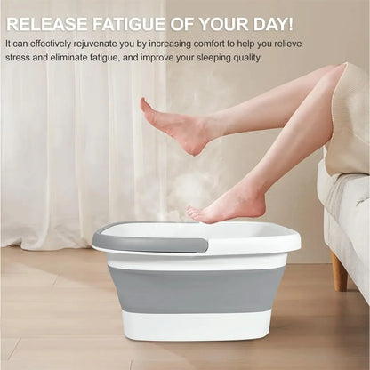 2 Pack Foldable Foot Bath Basin, Collapsible Foot Soak Tub, Multifunction Plastic Basin with Handles,Foot Tub for Soaking Feet