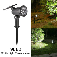 9LEDs Solar Spotlights, Outdoor Light Control, Waterproof Floor Mounted Lawn Lamp,for Landscape,Courtyard,Garden,Tree Decoration