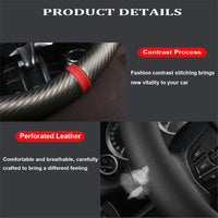Carbon Fiber Leather Steering Wheel Cover  Breathable Non-slip Interior Accessories 38cm for BMW F30 F31 F07 F10 E90 E91 E92 E87