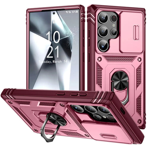 For Samsung Galaxy S24/S24+/S24 Ultra 5G Phone Case Hybrid Ring Kickstand Card Slot Camera Protection Hard Shockproof Cover