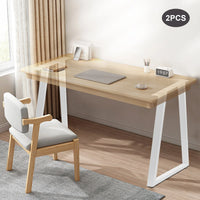 28Inch White Metal Table Legs, 2pcs Trapezoidal Table Support Frames, Furniture Parts Suitable for Dining Tables, Computer Desks