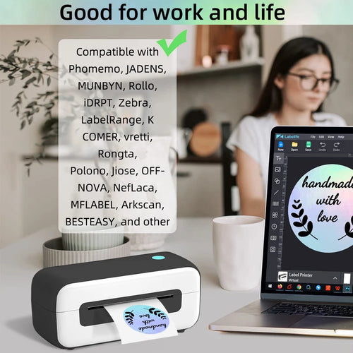 Phomemo PM246S D520 PM241BT Holographic Laser Silver/Gold Thermal Sticker DIY Seal Labels Festival Crafts Party Decorations