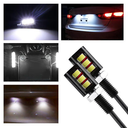 1 Pair License Number Plate Screw Bolt Light Energy Saving LED License Number Plate Light for 12V Car Motorcycle