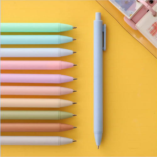Set of 5 Cute Ballpoint Pens, Korean and Japanese School Office Stationery, Kawaii Neutral Pens for Business and Office Use