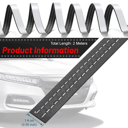 Car Mouldings Trim PU Leather Car Interior DIY Strips Self-Adhesive Dashboard Leather Decorative Line Car Interior Accessories