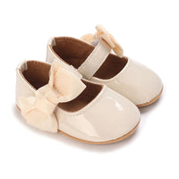Adorable Baby Girls Bowknot Decor Soft Sole Flats Shoes with Non-Slip Bottoms for First Steps in Summer Princess Style