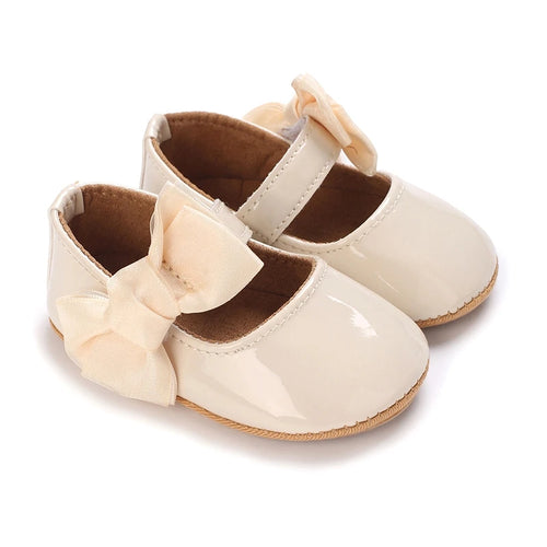 Adorable Baby Girls Bowknot Decor Soft Sole Flats Shoes with Non-Slip Bottoms for First Steps in Summer Princess Style