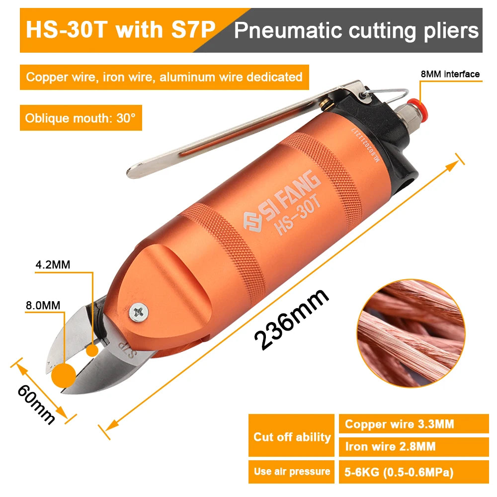 Pneumatic Scissors High Speed Hard Sharp Cutter Cutting Tools for Metal Wire Plastic Electronic Component PVC Nipper Clamp