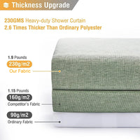 Luxury Linen Shower Curtain with Silver Metal Hooks Bathroom Waterproof Thick Fabric Bath Curtains Bathtub Large Bathing Cover