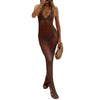 Women Knitted Beach Cover Ups Crochet Cutout Backless Dress for Bikini Swimsuit Bathing Suit Summer Clothes