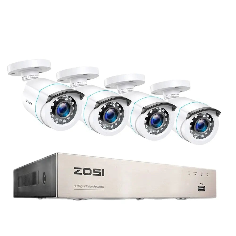 ZOSI 2MP Home Wired Security System H.265+ 8CH DVR 4/8pcs 1080p Night Vision Outdoor Waterproof Video Surveillance Camera Kits