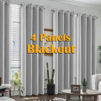 4PCS Blackout Curtains, Heat-Insulated Grommet Curtains For Bedroom Darkening, Noise Reduction Curtains For Living Room