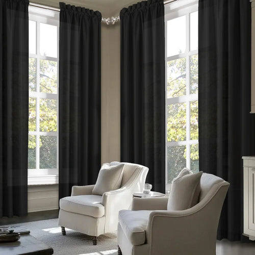4pcs Light Filtering Curtains - Elegant Colour Fade-Resistant Polyester with Rod Pocket Design, Perfect for Living Room, Bedroom