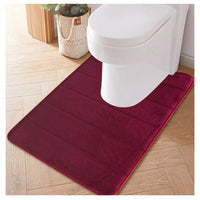 1pc New Washroom Toilet Foot Mat U-Shaped Floor Mat Waterproof Pad Bathroom Water Absorption Anti-Skid Pad