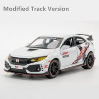 1:32 HONDA CIVIC TYPE R Alloy Sports Car Model Diecasts & Toy Vehicles Metal Car Model Sound and Light Collection Kids Toy Gift