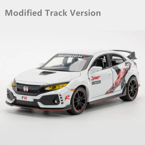1:32 HONDA CIVIC TYPE R Alloy Sports Car Model Diecasts & Toy Vehicles Metal Car Model Sound and Light Collection Kids Toy Gift