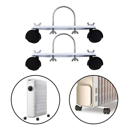 1 Pair Electric Heating Oil Heater Support Holder Replace Parts Replacements Black Wheel For Oil Heater Caster Bracket Holder