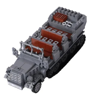 WWII Military US German Armored Vehicle MOC Building Blocks Soldiers Figure Tank Gun Carriage Medical Truck Transport Toys K033