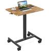 JHK Portable Computer Desk Laptop Height Adjustable Table Mobile Sitting Workstation Lockable Wheels Suitable For Work Learning