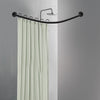 L-Shape Shower Curtain Rail,No Drilling Shower Rail Corner Bathtub Stainless Steel Telescopic Rod, Wardrobe Bathroom Shower Rod