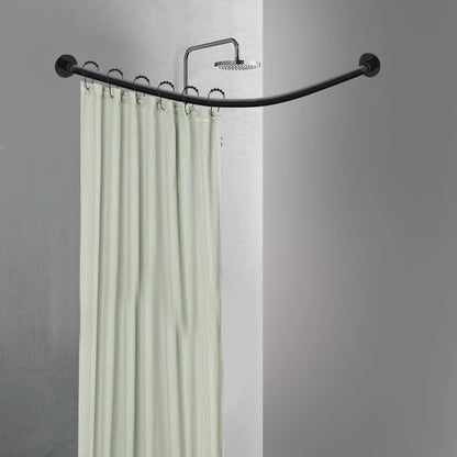 L-Shape Shower Curtain Rail,No Drilling Shower Rail Corner Bathtub Stainless Steel Telescopic Rod, Wardrobe Bathroom Shower Rod