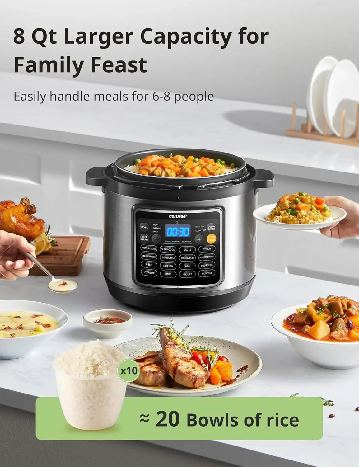 16 in 1 Electric Pressure Cooker Instant Multi  Olla de Presion Non-Stick Pot Yogurt Maker Rice Cooker Slow