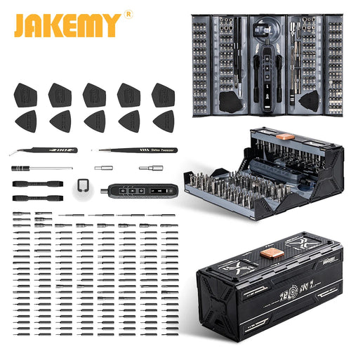 JAKEMY 180In1 Black Precision Cordless Electric Screwdriver Set,Magnetic Bits Multifunction Repair Kit For Laptop/Phone/Glasses EzBuyCo