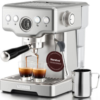 Neretva 15 Bar Espresso Machine with Milk Frother Steam Wand for Cappuccino, Latte, Macchiato, 1450W Professional Coffee Machine