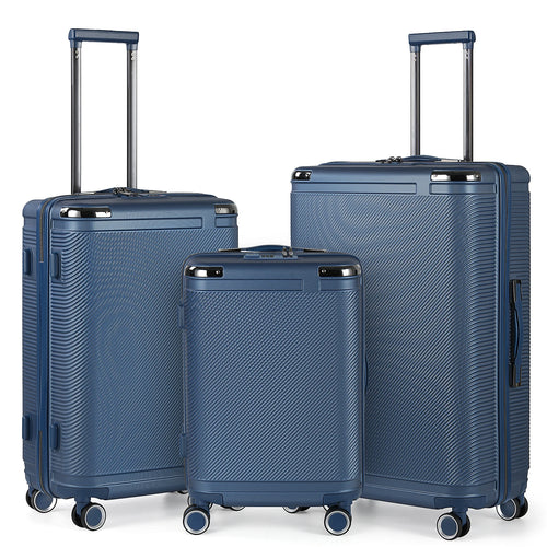 3-Piece PP Hardshell Suitcase Set 20/24/28in - Lightweight Luggage w/360° Spinner Wheels & TSA Lock, Durable Carry-On