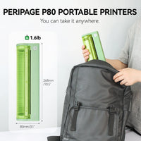 PeriPage P80 Portable Printers Wireless for Travel, Bluetooth Mobile Printer Portable Compatible with Phone & Laptop