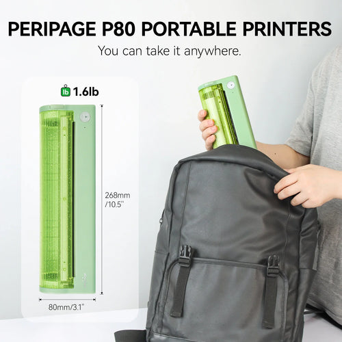PeriPage P80 Portable Printers Wireless for Travel, Bluetooth Mobile Printer Portable Compatible with Phone & Laptop