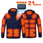 Self Heating Jacket Men Women 21 Areas USB Electric Heated Jacket Washed Ski Camping Hiking Winter Down Jacket Heated Clothing