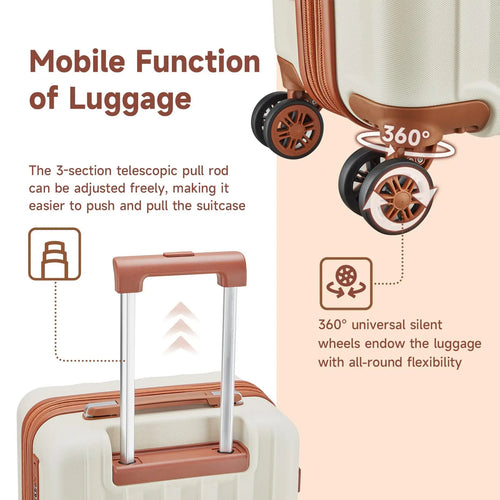 imiomo Expandable Carry on Luggage Suitcase Set with Travel Bag, Cup Holder, TSA Lock, Spinner Wheels, Lightweight Durable