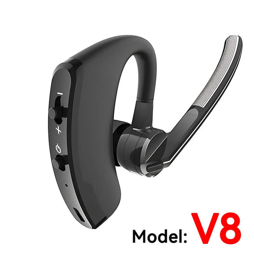 New V8 Wireless Bluetooth Single Earphone With HD Mic Stereo Headset Handsfree Call Business Headphone For Sports Driving Travel EzBuyCo