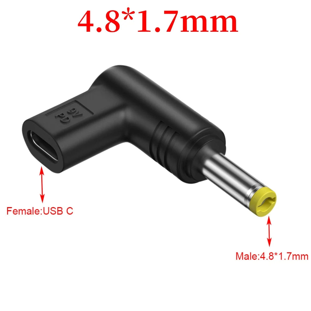 12V 15V 19.5V USB C PD to DC Power Connector Universal Type C to DC Jack Plug Charging Adapter Converter for Router Tablet
