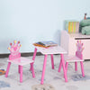 Triple Piece Collection Children's Wood Table Seat with Crown Pattern