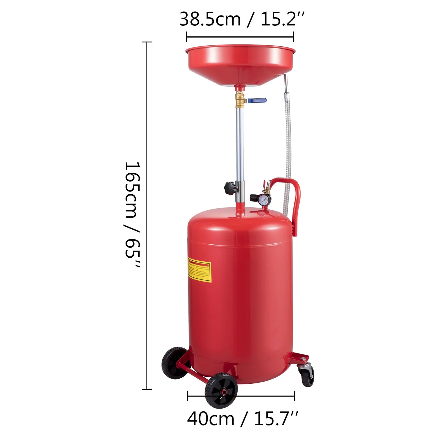 VEVOR 20 Gallon Waste Oil Drain Tank Air Operated Drainer with Pressure Regulating Valve for Fluid Fuel Transfer Drainage