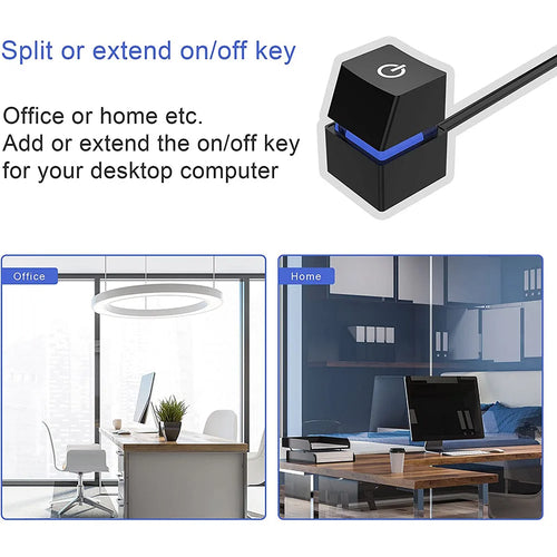 2m Computer Desktop Mechanical Switch PC Motherboard External Start Power On/Off Button Extension Cable 7 Color Lights PC Switch