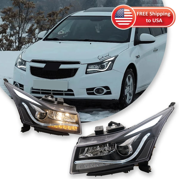 Car Light LED Headlights Assembly For Chevrolet Cruze 2009-2016 Xenon headlamp Turn Signal Angel Eye Lens Auto Accessories