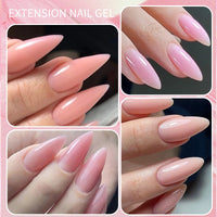 BORN PRETTY 30ml Glitter Pink Hard Jelly Nail Extension Gel Nail Polish Milky White Clear Color Soak Off UV Construction Gel