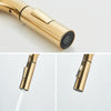 Polished Gold Kitchen Sink Faucet Pull Out Spout  Cold Hot Water Mixer Taps Deck Mounted