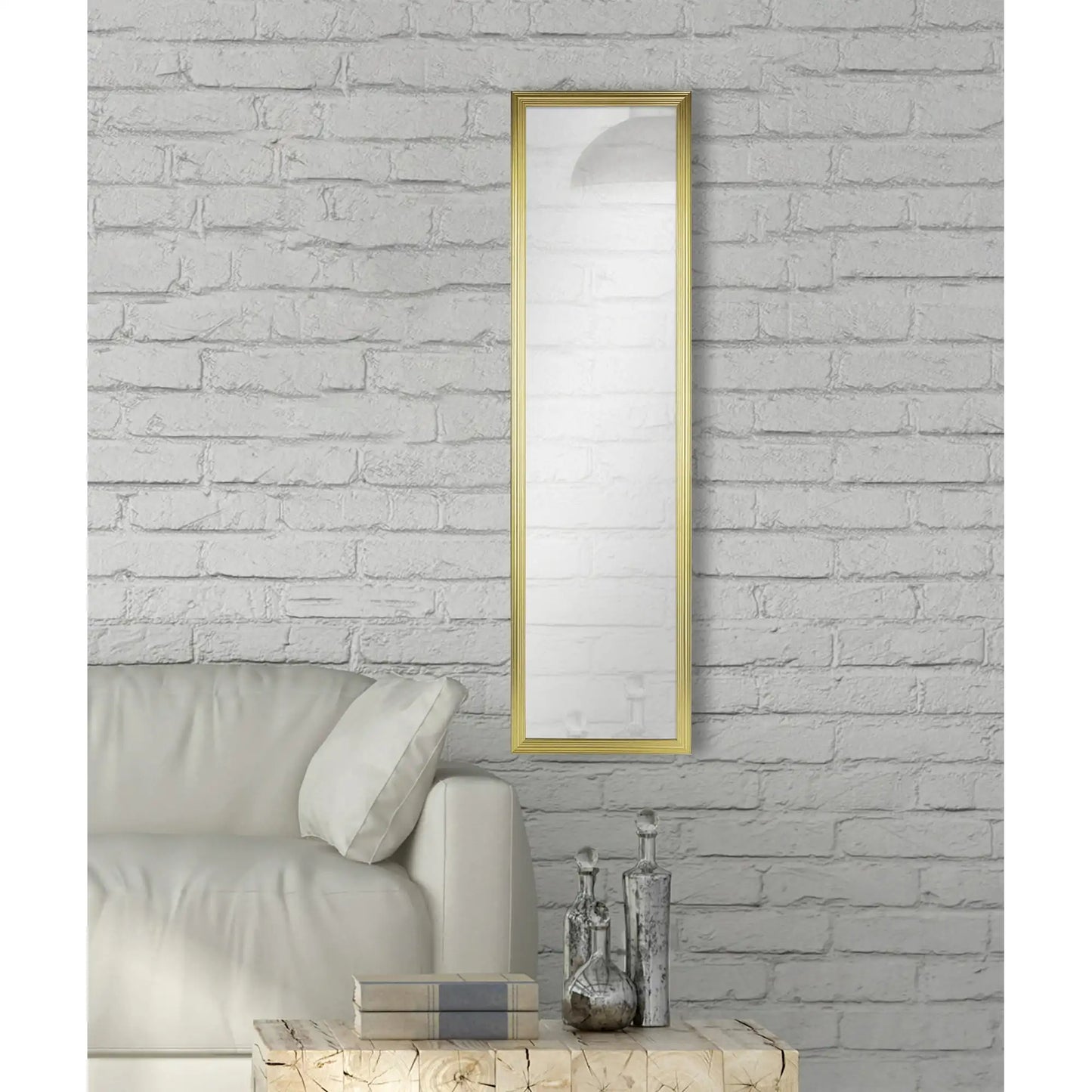 (2 pack) Mainstays 13x49 Full-Length Rectangular Gold Mirror